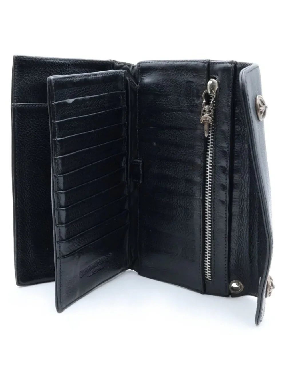 Chrome Hearts Wave Leather Wallet Black